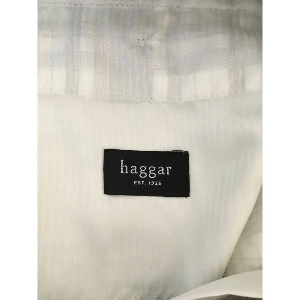 Haggar Golf Performance Shorts Mens 36 Brown White Plaid Expandable Waist